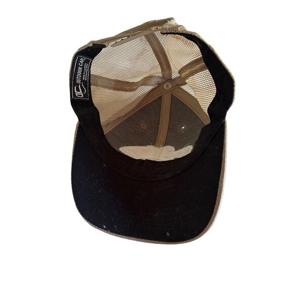 Khaki Meshback Outdoor Fishing Embroidered Design Hat Cap Adjustable - Picture 5 of 7